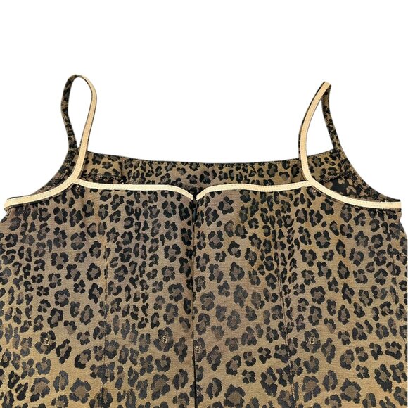 FENDI Vintage FF Logo Leopard Midi Dress One-piece #44 Brown Black [105688] - Picture 6 of 12